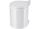 Abfallsammler Hailo Compact-Box M, 15 l, rund, Dreh-Kipp-Deckel, Stahlblech, weiß