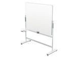 Whiteboard Nobo Move & Meet, Stiftablage, horizontaler Drehpunkt, feststellbare Rollen, B 1500 x H 1200 mm, weiß