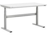 Treston TED Arbeitstisch M1350, B 1500 x T 800 mm, elektrisch höhenverstellbar, T-Fuß, lichtgrau RAL 7035