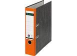 Ordner LEITZ®1080, DIN A4, Rückenbreite 80 mm, Griffloch, geklebtes Rückenschild, Hartpappe, 1 Stück, orange