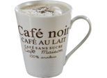Kaffeebecher-Set FAKT, 6 Tassen, jeweils 0,25 l, Porzellan, weiß mit braunem Dekordruck