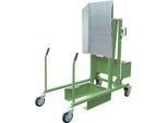 Mülltonnen-Kippstation MKS, für 120 & 240 l Tonnen, Ausschütthöhe 1480 mm, Kippwinkel 135°, bis 110 kg, Rollen, 12 V, RAL 6011