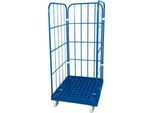 Rollplatte, Kunststoff, mit 2 Seitengittern und 1 Rückwand, Höhe 1550 mm, enzianblau RAL 5010
