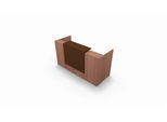 Theke Spezia, gerade, B 2060 x T 880 x H 1130 mm, Nuss Canaletto-Dekor/Leder braun