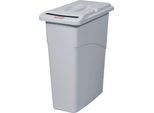 Rubbermaid Abfallbehälter Slim Jim Confidential, mit Schlitzdeckel, B 508 x T 279 x H 762 mm, 87 l, Polyethylen, hellgrau