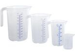 Huenersdorff Messkannen-Set, 4-tlg.,Polypropylen transparent, offener Griff