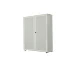 Flügeltürenschrank, 2-türig, Akustikfront, 1000 x 1930 mm, 5 OH, lichtgrau