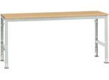 Manuflex Grundtisch UNIVERSAL Standard, Tischplatte Multiplex, 2000x800, lichtgrau