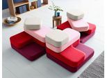 Nowy Styl Sitzsystem TAPA Square, Stoff, modular, mit Drehmechanismus, B 900 x T 900 x H 620 mm, bordeaux/grau