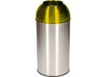 Abfallsammler Orgavente Edelstahl, Volumen 40 l, rund, ø 380 x H 740 mm, für den Innenbereich, gelb