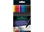 Fineliner FABER-CASTELL Grip, Strichbreite 0,4 mm, ergonomische Griffzone, für Rechts- & Linkshänder, auswaschbar, farbsortiert, 10 Stück in Kartonetui
