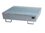 Auffangwanne BAUER AM-4/A, mit Gitterrost, Stahl, 245 l, B 1200 x T 1200 x H 335 mm, verzinkt
