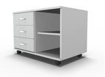 Schäfer Shop Select Mobiles Sideboard, Regal + 3 Schübe + Utensilienschub, B 800, anstellbar links, lichtgrau