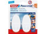 tesa Powerstrips Haken Large, oval, weiß