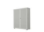 Flügeltürenschrank, 2-türig, Akustikfront, 1000 x 1930 mm, 5 OH, silber