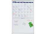 Franken Kalender X-tra!Line VO-18, Monatsübersicht mit Notizfeld, magnethaftend, Ablageschale, B 600 x H 900 mm, Stahl & Aluminium, weiß