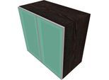 Glastürenschrank SOLUS PLAY, 2 Ordnerhöhen, grifflos, B 800 x T 440 x H 748 mm, Mooreiche