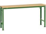 Manuflex Grundtisch UNIVERSAL Spezial, 1750 x 800 mm, Multiplex natur, resedagrün