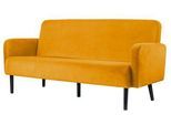 Dreisitzer Sofa meet by Paperflow LISBOA, Stoffbezug safran, Fußgestell schwarz, B 1760 x T 815 x H 830 mm