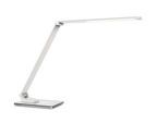 Paperflow LED-Tischleuchte Olga, 12 W, 400 lm, 3000–5000 K, 5 Farbmodi, 6-stufig dimmbar, drehbar, neigbar, USB, weiß