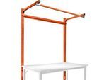 Aufbauportal m. Ausleger, Grundtisch STANDARD Arbeitstisch/Werkbank UNIVERSAL/PROFI, 1500 mm, rotorange