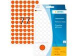 Vielzweck-Etiketten HERMA 2232, selbstklebende Markierungspunkte, Ø 13 mm, permanent haftend, 32 Blatt, Papier, matt, rot