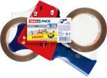 tesa® Abroller 57108, für Rollen bis B 50 mm + 2 Rollen Packbänder, braun