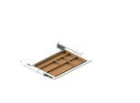 Schublade für elektrisch höhenverstellbaren Schreibtisch Elements, Metall mit Bambus-Inlay, B 424,6 x T 264,5 x H 36,5 mm, weiß