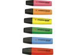 Textmarker STABILO® BOSS Original, Keilspitze, lichtbeständig, schnell trocknend, farbsortiert, 6 Stück