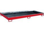 Bauer Regalwanne RW 3300-1 PE, mit PE-Einsatz, B 3262 x T 1312 x H 195 mm, bis 240 l, Stahl lackiert, feuerrot