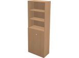 Schäfer Shop Genius Regal-Schrank-Kombination TETRIS WALL, 6 Ordnerhöhen, B 800 x T 440 x H 2250 mm, Buche-Dekor