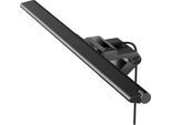 LED Notebookleuchte UNILUX VISIOLIGHT, für Monitore mit Stärke 5- 30 mm, 5 W, 500 lm, 3000-5000 K, dimmbar, um 120° schwenkbar, USB, Klemmfuß, schwarz