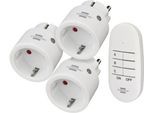 Brennenstuhl Comfort-Line Funkschalt-Set MINI 3+1, 3 Funksteckdosen, 1 Handsender, bis 2300 W, 25 m Reichweite, für den Innenbereich, erhöhter Berührungsschutz, B 148 x H 100 mm, weiß, inkl. Batterien