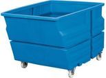 Mehrzweckbehälter, Polyethylen, blau, 800 l, B 1030 x T 1340 x H 900 mm, mit Rollen