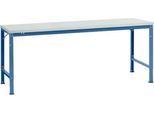 Manuflex Grundtisch UNIVERSAL Spezial, 2000 x 1000 mm, Kunststoff lichtgrau, brillantblau