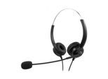 Headset MediaRange MROS304, kabelgebunden, binaural, USB, Lautstärkeregler, Mikrofon mit Rauschfilter, schwarz-silber