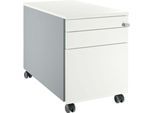 Schäfer Shop Select Rollcontainer 126, mit Griffnut, B 435 x T 765 x H 577 mm, weißalu/weißalu/weiß