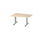 Schäfer Shop Select Besprechungstisch MODENA Basic, Tonne, T-Fuß, B 1400 x T 1000 x H 717 mm, Ahorn/weißaluminium RAL 9006