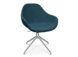Konferenzsessel Topstar Sitness Life 2.0, dreh-/sitzhöhenverstellbar, Armlehnen, B 450 x T 390 x H 440-470 mm, 4-Fußgestell, Alu matt & Stoff, petrol