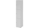 Schließfachschrank Topas Line, 6 Ordnerhöhen, 3 Fächer, Zylinderschloss, B 400 x T 420 x H 2156 mm, grau/grau