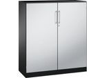 Flügeltürenschrank ASISTO C 3000, 3 Ordnerhöhen, B 1200 mm, anthrazit/alusilber