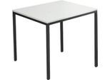 Schäfer Shop Pure Stahlrohrtisch, Rechteck, Quadratrohrfuß, B 800 x T 700 x H 720 mm, lichtgrau/schwarz