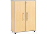 Schäfer Shop Select Aktenschrank Moxxo IQ, Holz, 2 Böden, 3 OH, B 801 x T 362 x H 1115 mm, abschließbar, Ahorn-Dekor