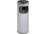 Kombi-Ascher VAR, rund, 17 l, für Innen & Außen, mit Sieb & Kantenschutz, Ø 250 x H 610 mm, Stahlblech, silber