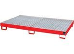 Regalwanne Typ RW/GR 2200-1, mit Gitterrost, rot RAL3000