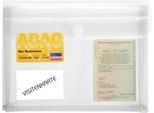Fahrzeugschein Tasche FolderSys, DIN A5, 3 Taschen, Querfalte, Klettverschluss, Polypropylen transparent, 10 Stück