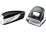 LEITZ® Bürolocher + Tischheftgerät SET, schwarz