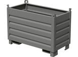 Bauer Sammelbehälter-System SBS 500, L 600 x B 1200 x H 850 mm, bis zu 3-fach stapelbar, lackiert, mit Transportwagen, mausgrau RAL 7005