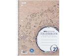 Collegeblock Herlitz Recycling, 80 Blatt, DIN A4+, 70 g/m², 4-fach gelocht, Spiralbindung, OPTIK PAPER®, Lineatur 27, blau