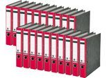 Ordner LEITZ®1050, DIN A4, Rückenbreite 52 mm, Griffloch, geklebtes Rückenschild, Hartpappe, 20 Stück, rot